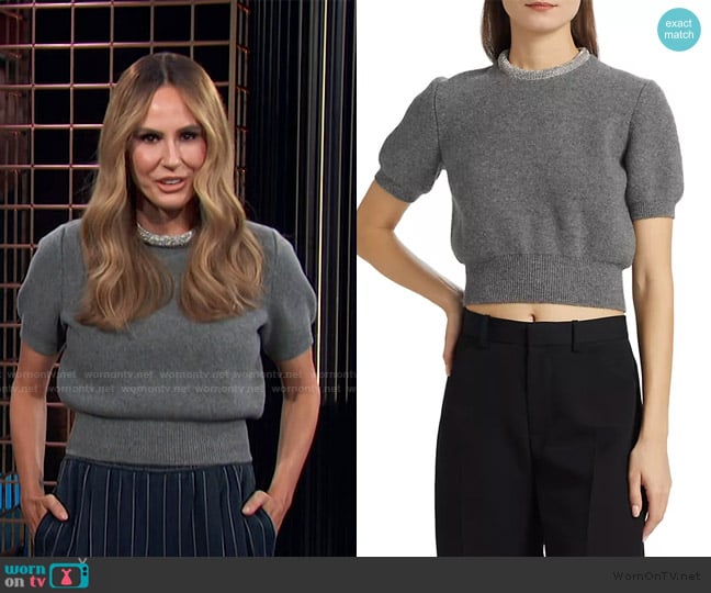 Alexander Wang Embellished Collar Top worn by Keltie Knight on E! News