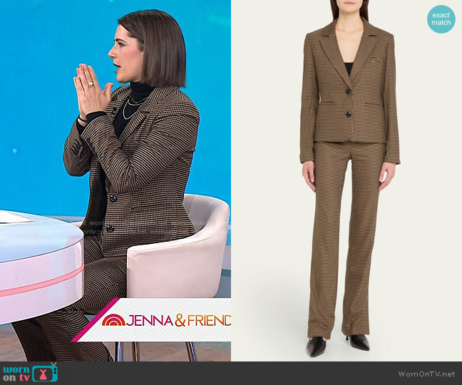 Alice + Olivia Persol Blazer in Camel Black worn by Daryn Carp on Today
