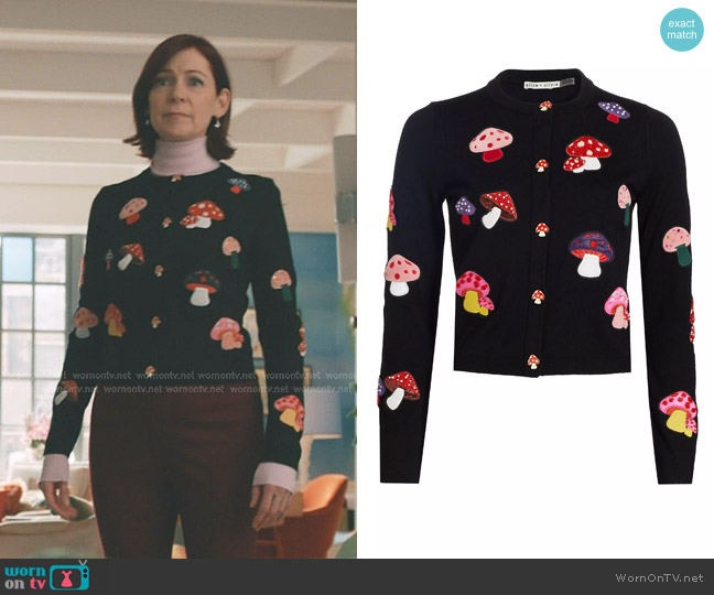 Alice + Olivia Ruthy Mushroom Cardigan worn by Elsbeth Tascioni (Carrie Preston) on Elsbeth