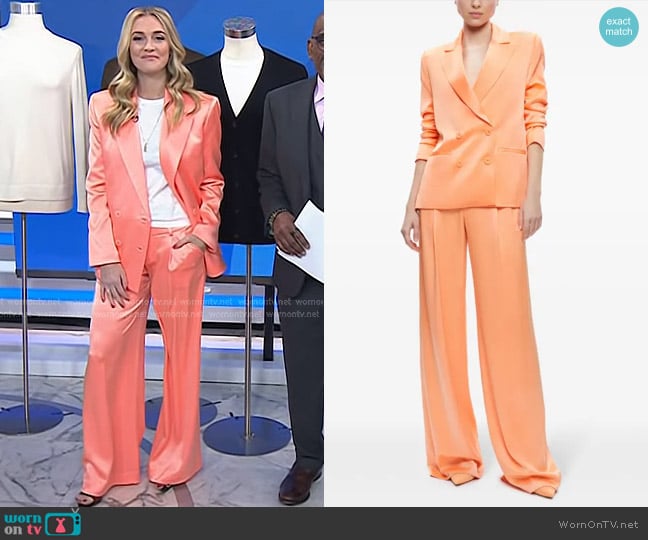 Alice + Olivia Santos Blazer in Coral worn by Jasmine Snow on Today