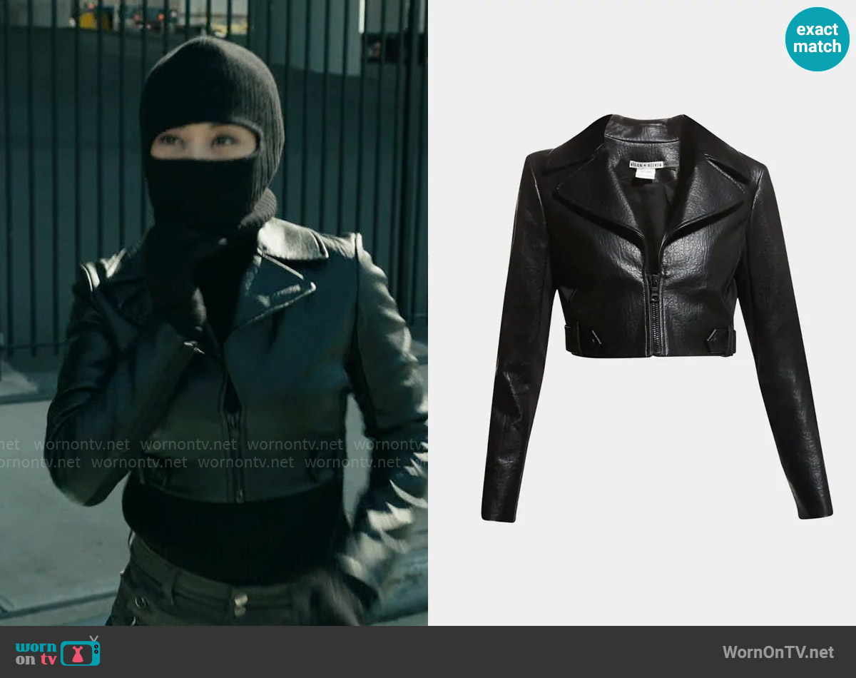 Alice + Olivia Yardley Vegan Leather Jacket worn by Melody Bayani (Liza Lapira) on The Equalizer