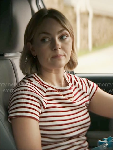 Alice’s red striped t-shirt on Grosse Pointe Garden Society