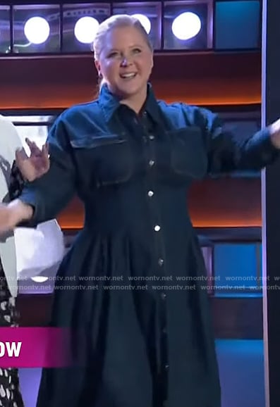 Amy Schumer’s denim shirtdress on The Kelly Clarkson Show