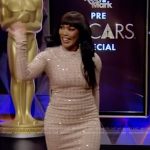 Angela Bassett’s rhinestone embellished top and skirt on Live with Kelly and Mark