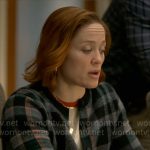 Angie’s grey plaid cardigan on Will Trent