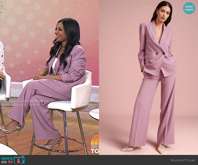 Ann Taylor The Relaxed Double-Breasted Blazer in Heather Flannel worn by Niro Feliciano on Today