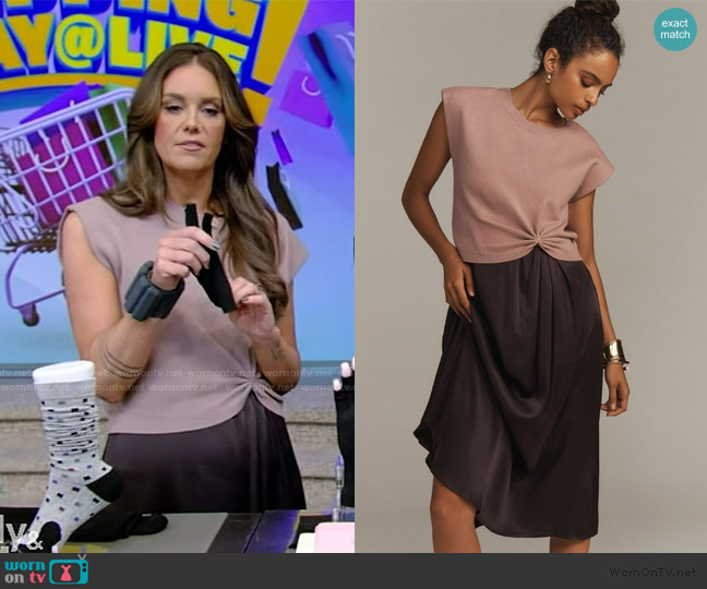 Anthropologie The Gemini Twofer Sweater + Dress Set worn by Monica Mangin on Live with Kelly and Mark