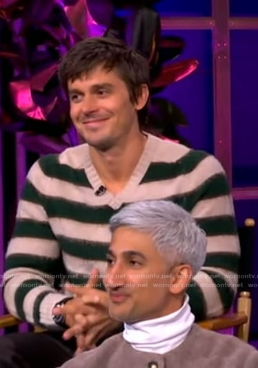 Antoni Porowski’s green and white striped sweater on The View