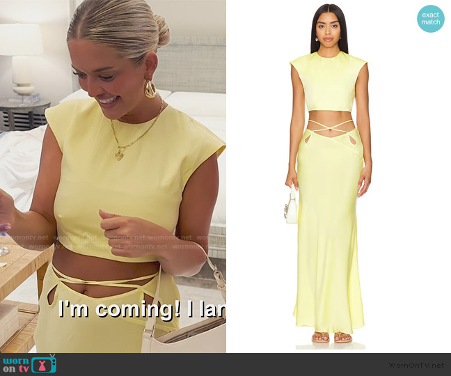 Bardot Anya Satin Top worn by Salley Carson on Southern Charm