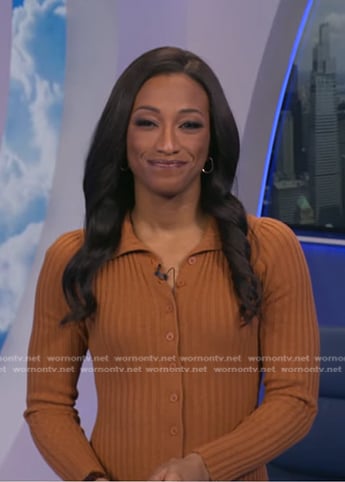 Brittany’s brown ribbed cardigan dress on Good Morning America