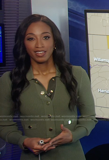 Brittany’s green rib knit dress on Good Morning America