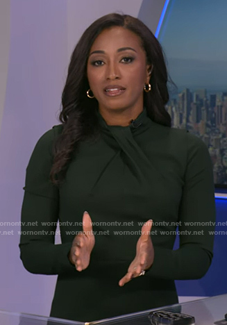 Brittany’s green twist neck dress on Good Morning America
