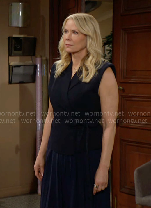 Brooke’s black sleeveless dress on The Bold and the Beautiful