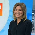 Christine Romans’ navy button down blouse on Today