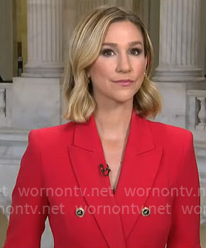 Caitlin Huey Burns’s red blazer on CBS Mornings