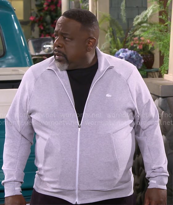 Calvin’s grey zip up jacket on The Neighborhood