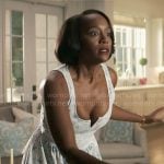 Catherine’s blue floral V dress on Grosse Pointe Garden Society