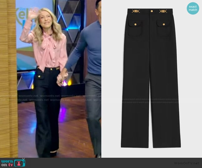 Celine Pants with Gourmettes in Mohair Wool worn by Kelly Ripa on Live with Kelly and Mark