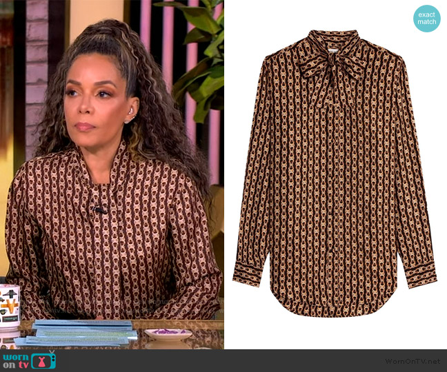 Celine Lavalliere Long-sleeve Shirt worn by Sunny Hostin on The View