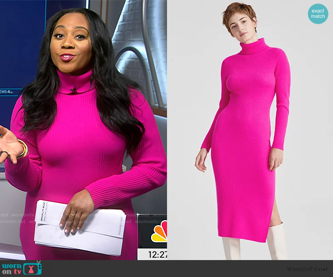 Charter Club Turtleneck Midi Sweater Dress worn by Kay Angrum on NBC News Daily
