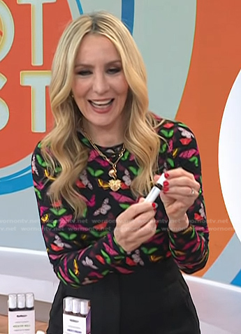 Chassie’s butterfly print top on Today