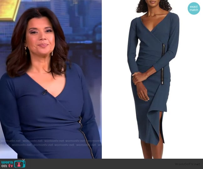 Chiara Boni La Petite Robe Clementina Surplice Asymmetric Midi Dress worn by Ana Navarro on The View