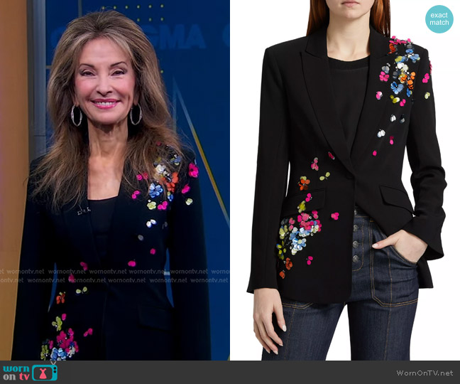 Cinq a Sept Paillette Vines Cheyenne Blazer worn by Susan Lucci on Good Morning America