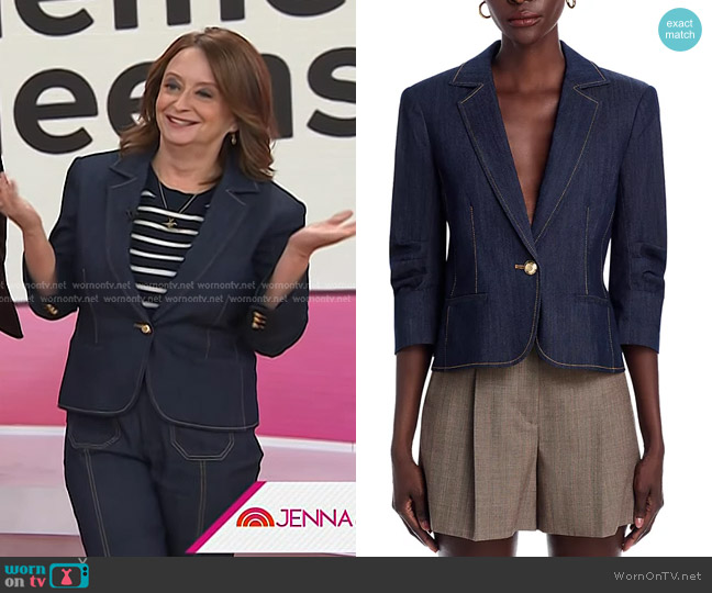 Cinq a Sept Petit Khloe Denim Blazer worn by Rachel Dratch on Today