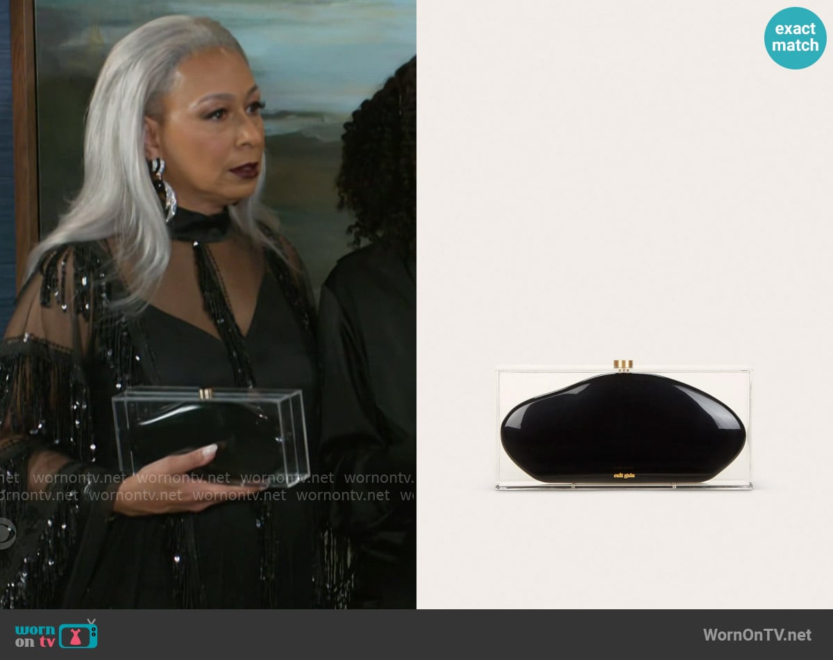 Cult Gaia Annika Clutch worn by Anita Dupree (Tamara Tunie) on Beyond the Gates