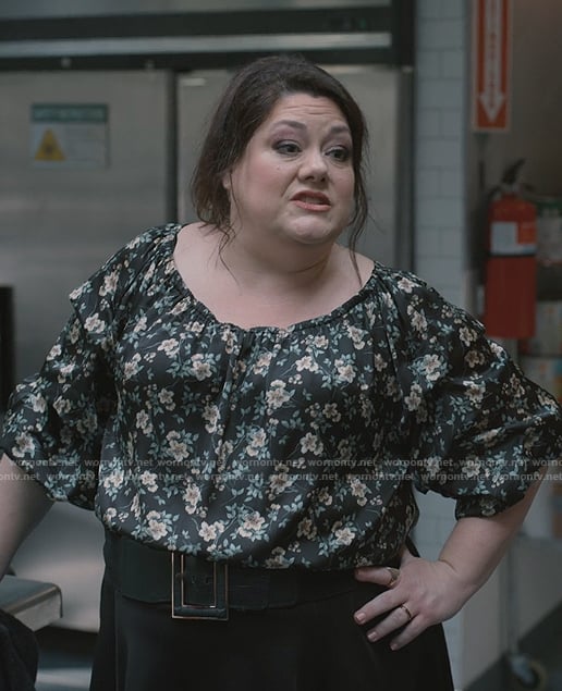 Dana’s floral print top on Sweet Magnolias
