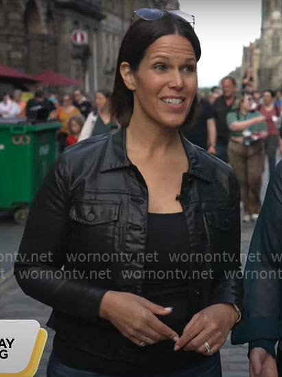 Dana’s leather trucker jacket on CBS Mornings