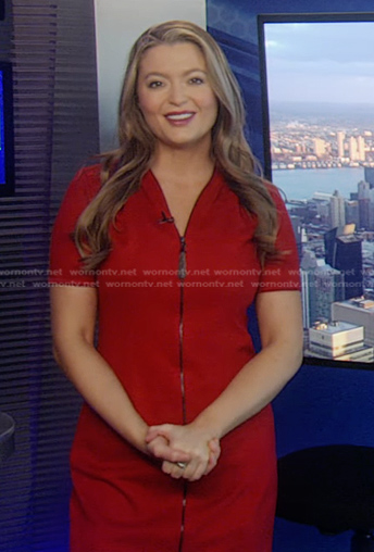 Dani’s red zip front dress on Good Morning America