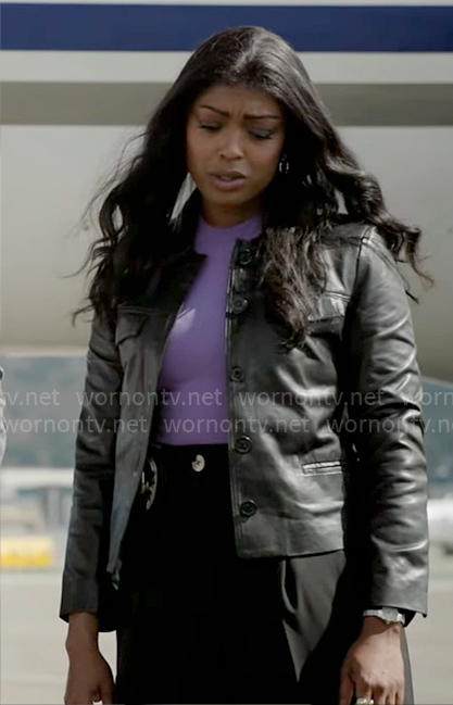 Daphne’s black leather jacket on High Potential