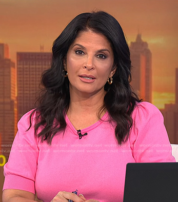 Darlene’s pink puff sleeve sweater on Today