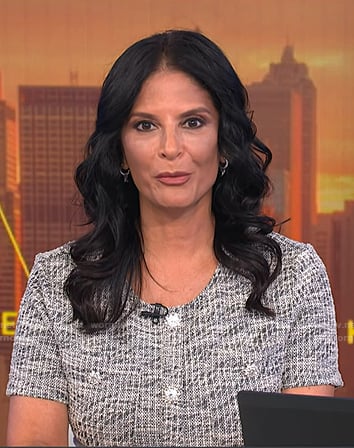 Darlene’s grey short sleeve tweed dress on Today