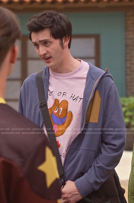 Demetri’s hat graphic tee on Cobra Kai