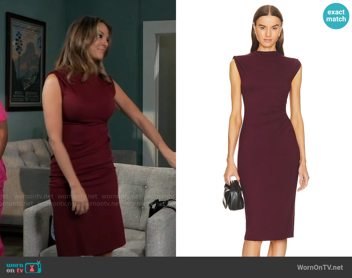 Diane von Furstenberg Darrius Dress in Wine Pink worn by Natalia (Eva LaRue) on General Hospital