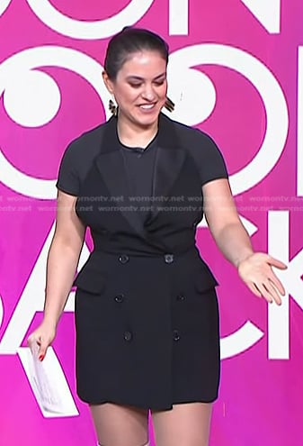 Donna’s black double breasted halter neck blazer dress on Today