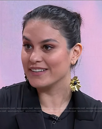 Donna’s gold floral drop earrings on Today