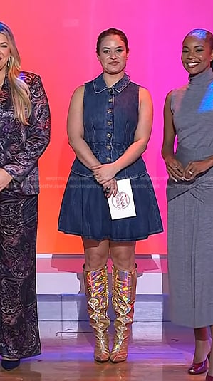 Donna’s metallic boots on Today