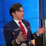 Drake Bell’s embroidered blazer on E! News