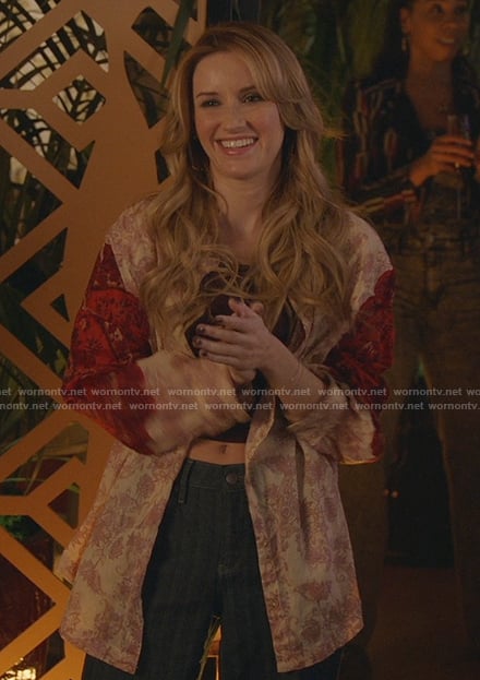 Elle Grant’s floral print shirt on All American