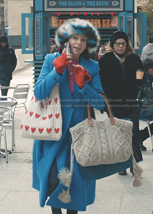 Elsbeth’s blue coat on Elsbeth