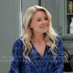 Felicia’s blue snake print blouse on General Hospital