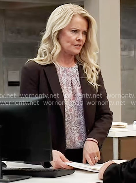 Felicia’s paisley print top on General Hospital