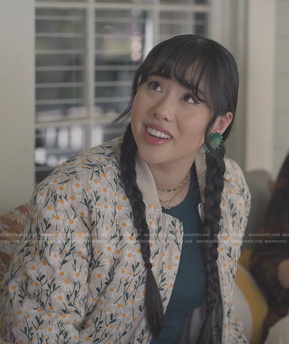 Lily’s floral bomber jacket on Sweet Magnolias