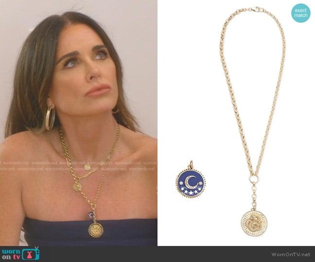 Foundrae Wholeness Heavy Mixed Belcher Extension Chain Necklace worn by Kyle Richards on The Real Housewives of Beverly Hills