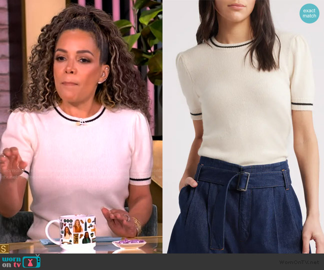 Frame The Cashmere Gathered Sweater worn by Sunny Hostin on The View