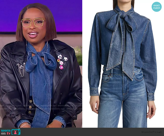 Frame Denim Bow Shirt worn by Jennifer Hudson on The Jennifer Hudson Show