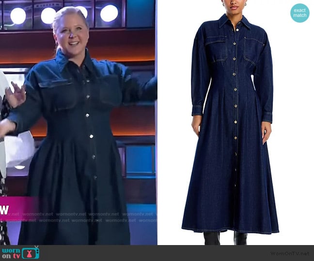 Frame Nipped Long Sleeve Twill Maxi Dress worn by Amy Schumer on The Kelly Clarkson Show